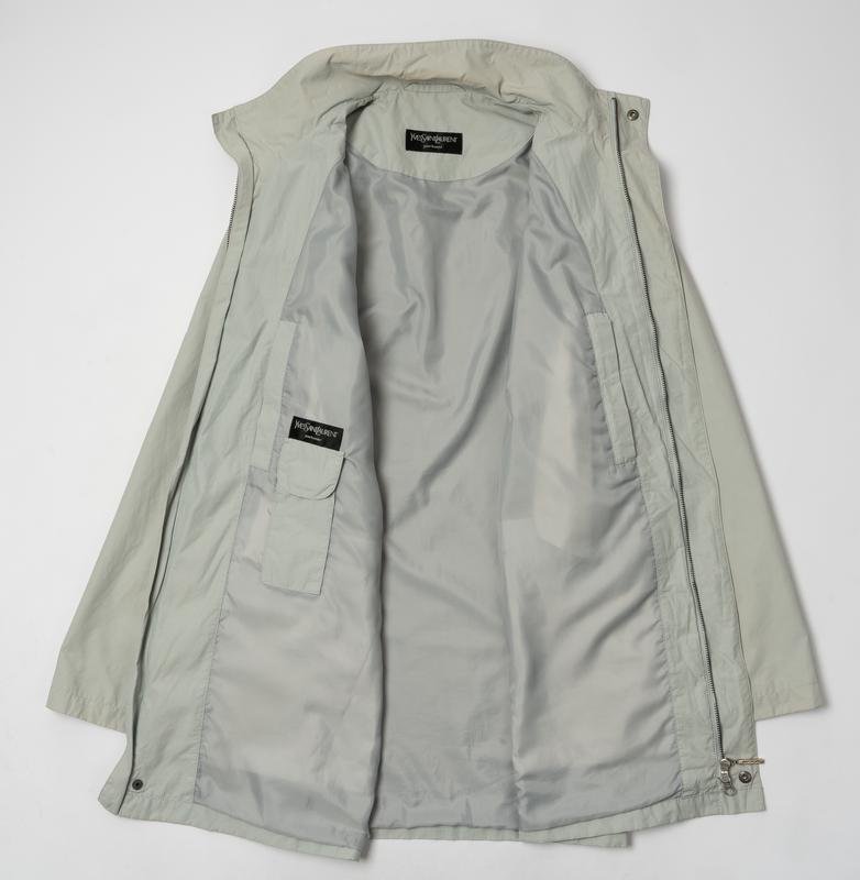 Men Yves Saint Laurent Jacket Silver Nylon 40 /L /