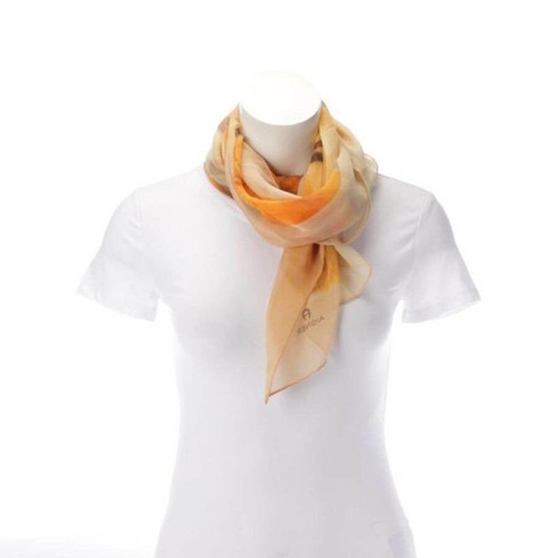 Damen Etro Schal Orange Seide Einheitsgröße