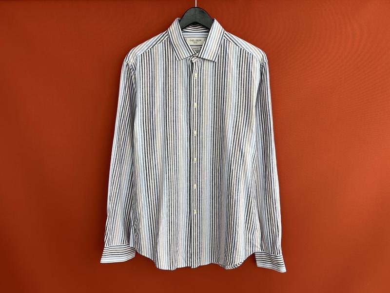 Мужской Gran Sasso Рубашка Серый Хлопок 40 /L / 48