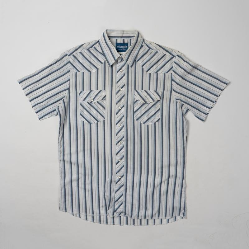 Men Wrangler Shirt Navy Polyester 40 /L / 48