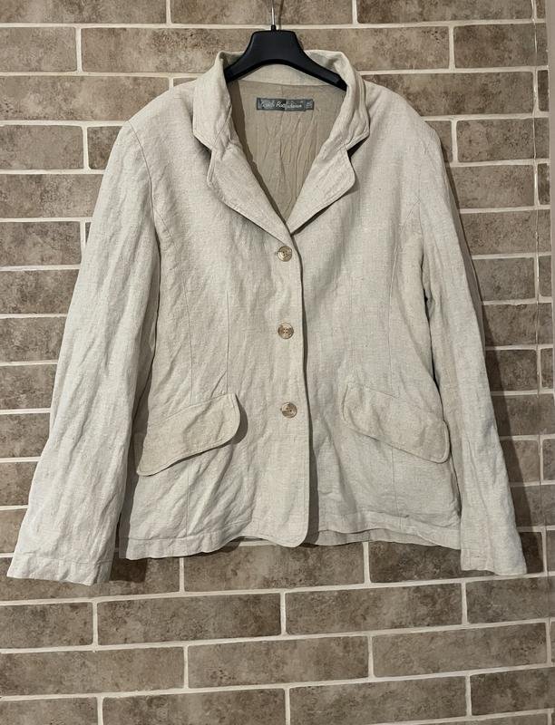 Женский Carlo Pignatelli Пиджак Бежевый Лен 32 /