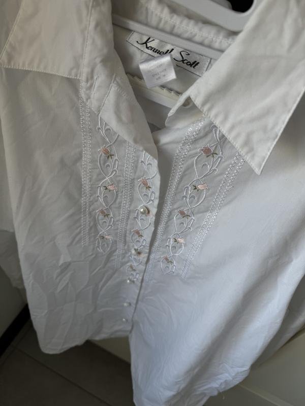 Women Kenneth Cole Blouse White Cotton L