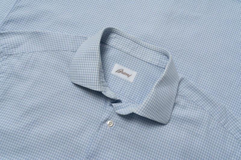 Herren Brioni Hemd Marineblau Baumwolle 40 /L / 48
