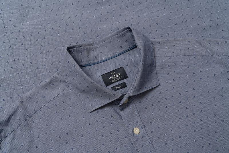 Uomo Hackett Camicia Blu Navy Cotone 46 / 3XL / 54