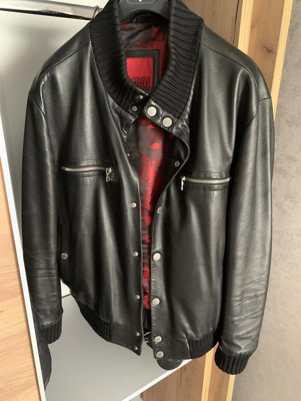 Uomo Gianfranco Ferre Giacca Nera Pelle 42 / XL /