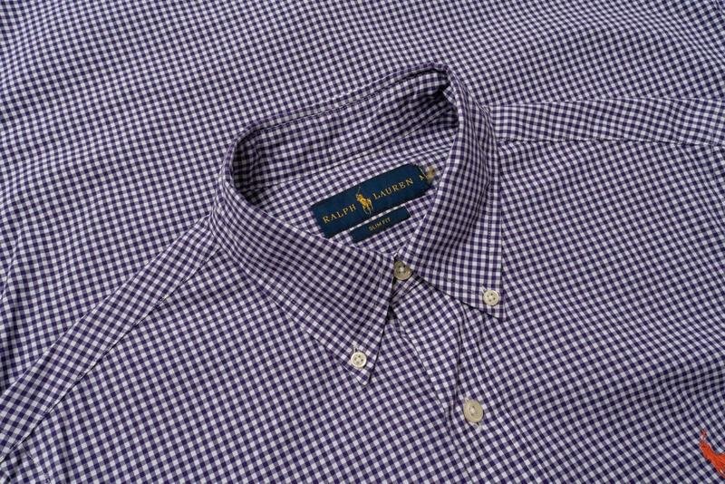 Men Ralph Lauren Shirt Purple Cotton 38 / M / 46