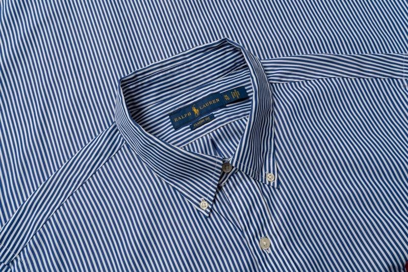 Men Ralph Lauren Shirt Navy Cotton 42 / XL / 50