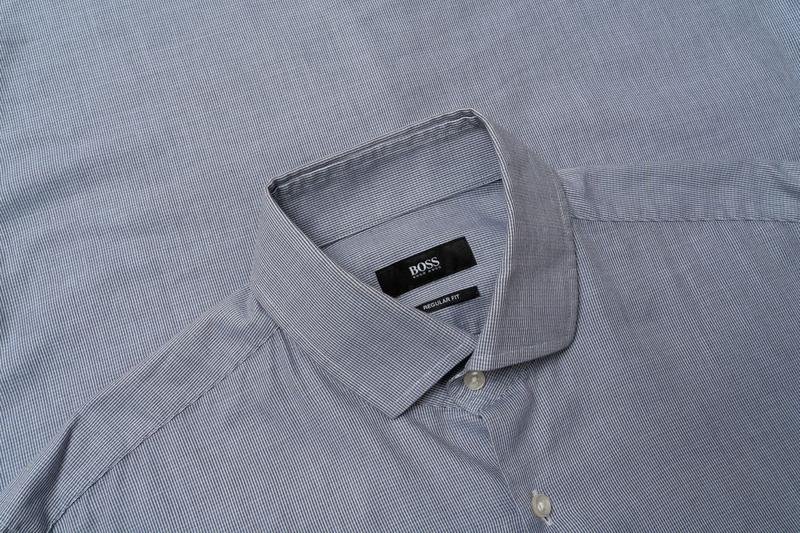 Herren Hugo Boss Hemd Marineblau Baumwolle 40 /L /