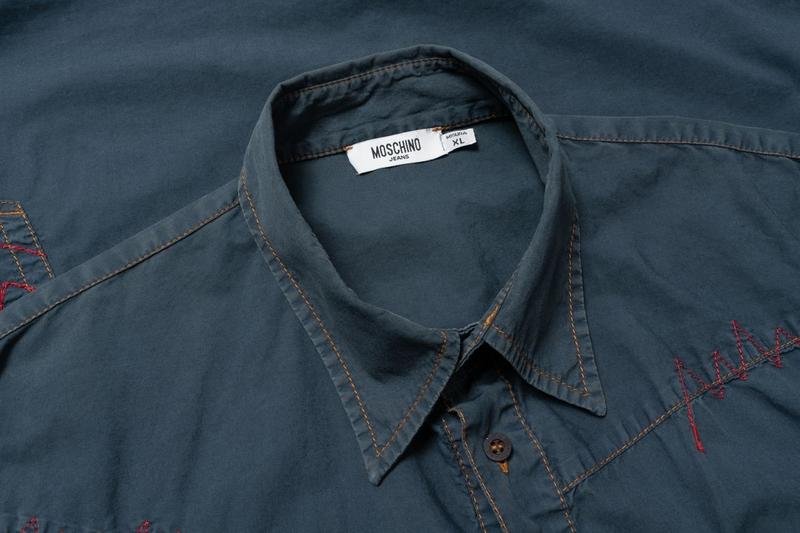 Men Moschino Jeans Shirt Navy Polyamide 42 / XL /