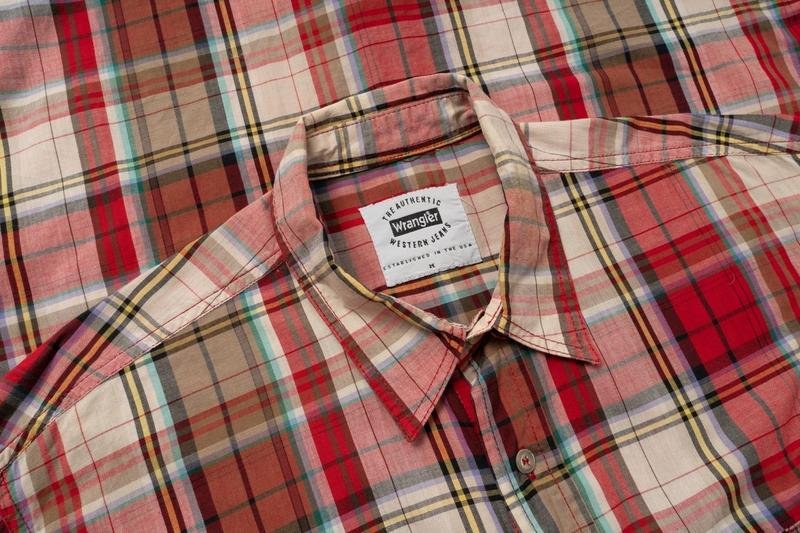 Men Wrangler Shirt Red Cotton 38 / M / 46