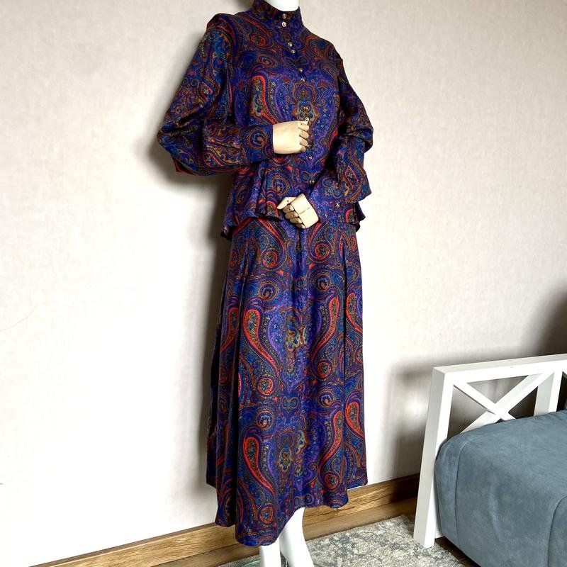 Женский Винтажный Костюм Разноцветный Модал 38 / M