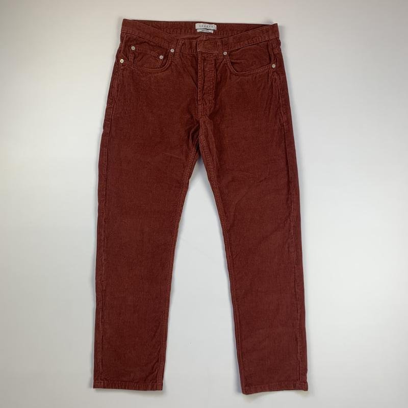 Men Sandro Paris Trousers Brown Corduroy 32 / M /