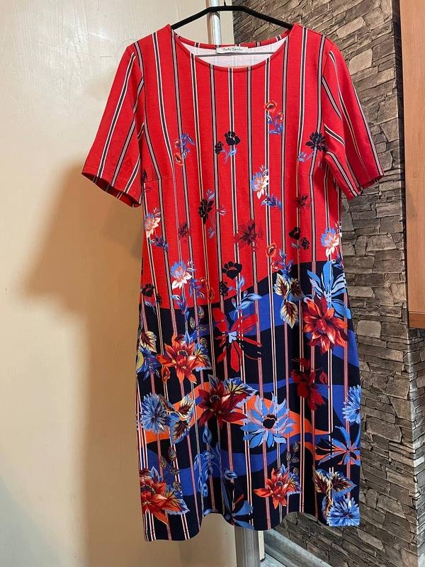 Damen Betty Barclay Kleid Rot Viskose 42 / XL / 50