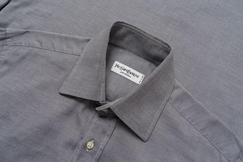 Uomo Yves Saint Laurent Camicia Grigia Organza 40