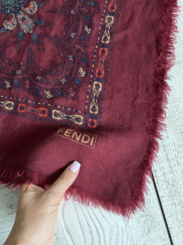 Femme Fendi Écharpe Bourgogne Laine