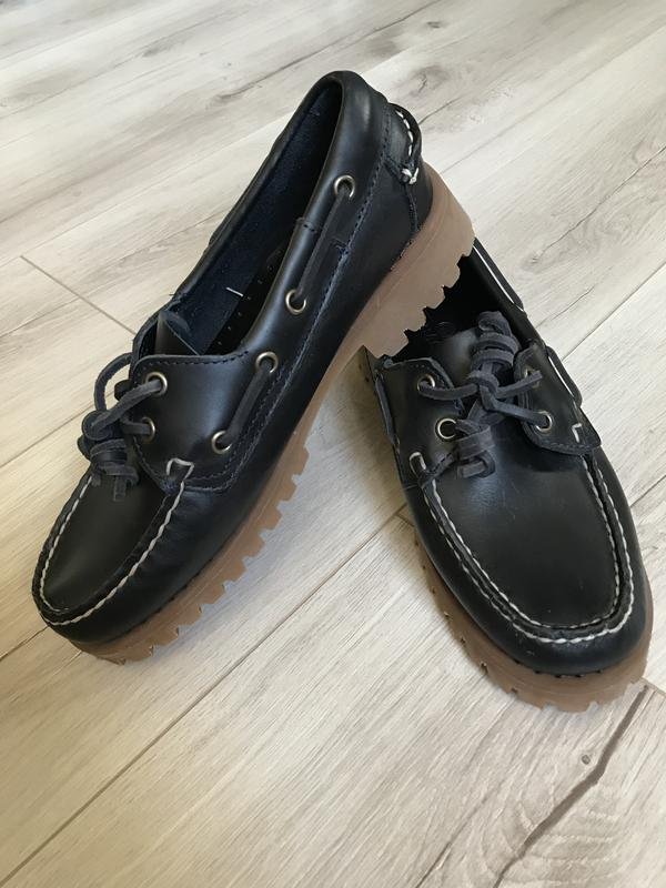Damen Sebago Slipper Marineblau Leder 38