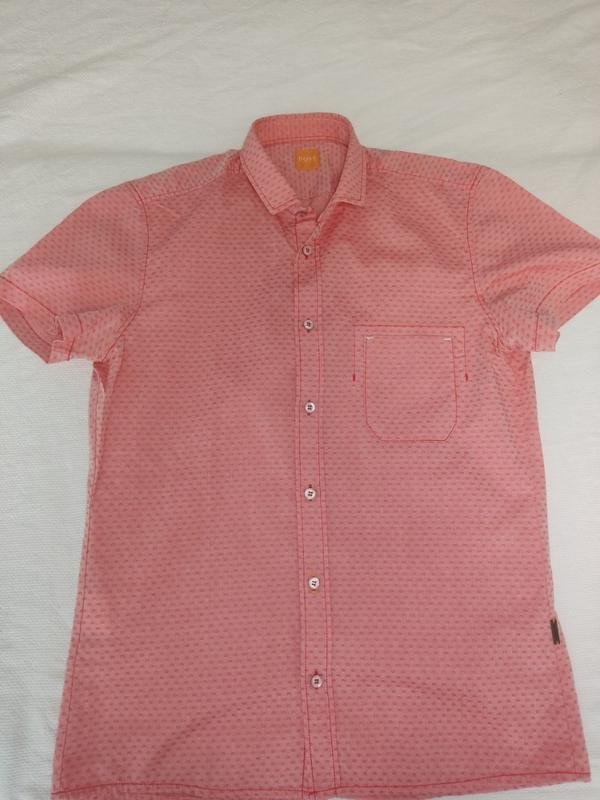 Men BOSS Orange Shirt Red Cotton 36 / S / 44