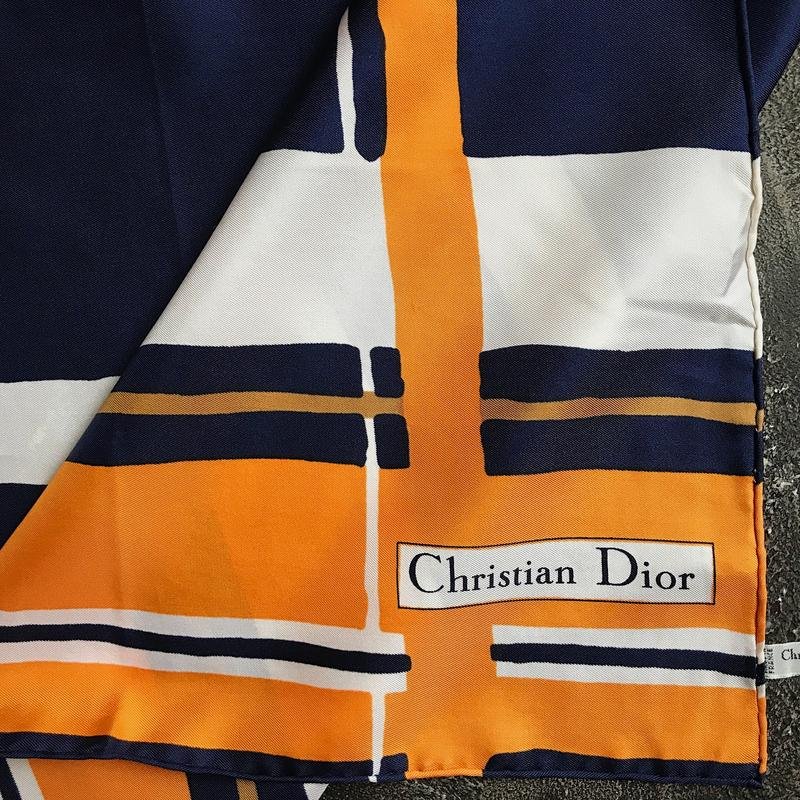 Женский Christian Dior Шарф Оранжевый Шелк Один