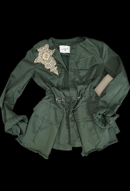Femme Dondup Veste Verte Denim 34 / XS / 42