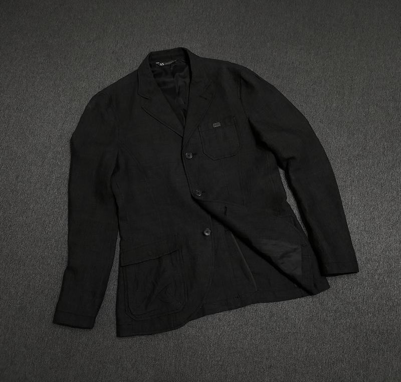 Мужской Armani Exchange Пиджак Чёрный Лен 36 / S /