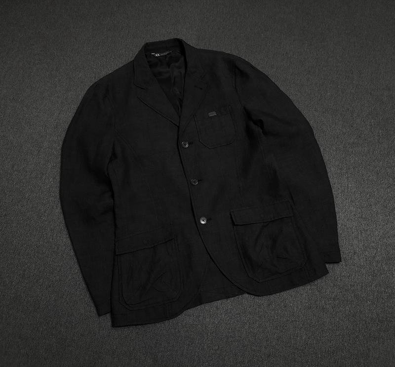 Мужской Armani Exchange Пиджак Чёрный Лен 36 / S /