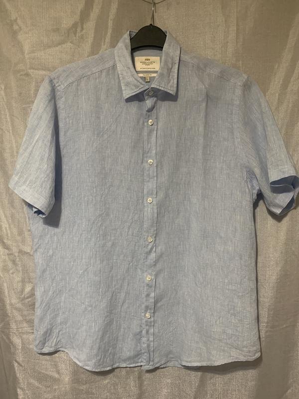 Men Hawes & Curtis Shirt Blue Cotton 40 /L / 48