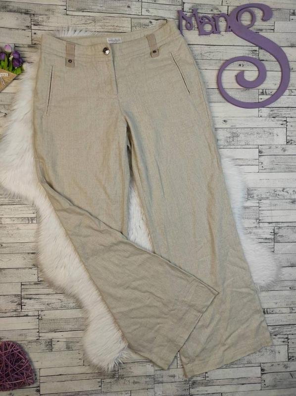 Femme Hamilton Pantalons Beige Lin 46