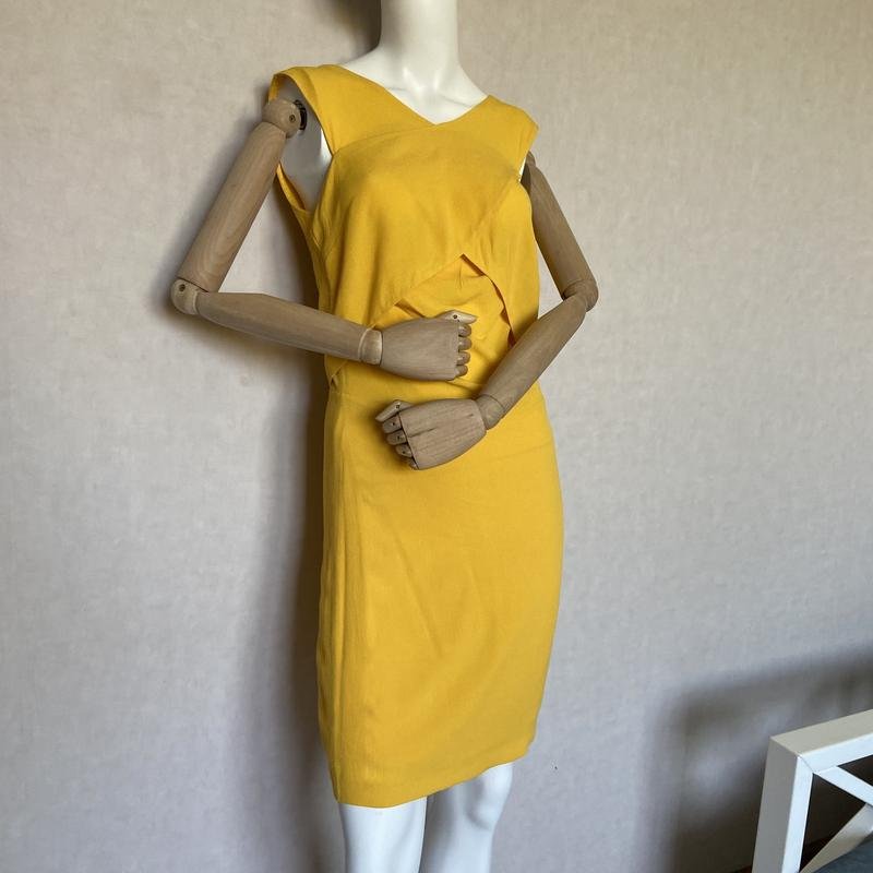 Women Sandro Paris Dress Gold 36 / S / 44