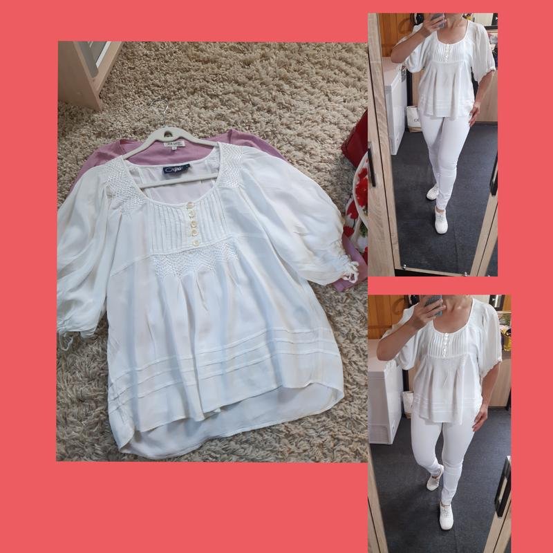 Женская Celine Блуза Белая Вискоза 40 / L / 48