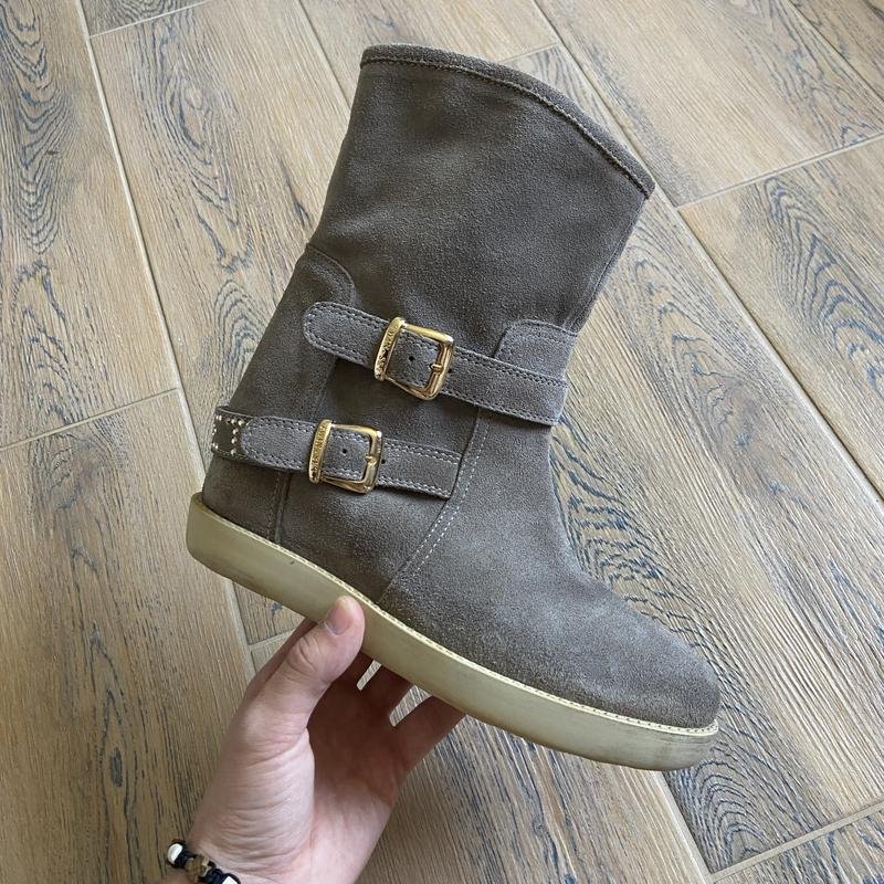 Women Twin-Set Boots Grey Suede 38