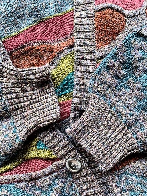 Uomo Giramondo Cardigan Multicolore Lana/Acrilico