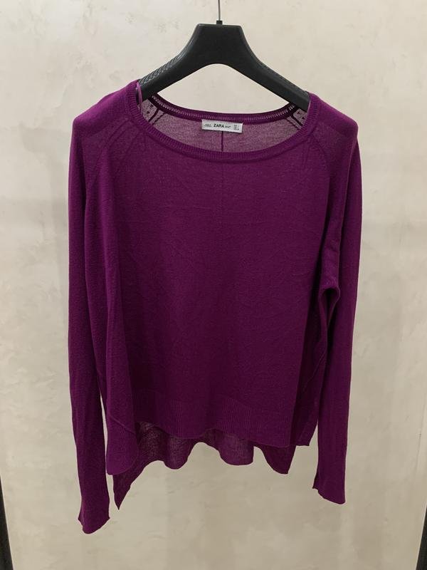 Women ZARA Sweater Purple Knit 40 / L / 48