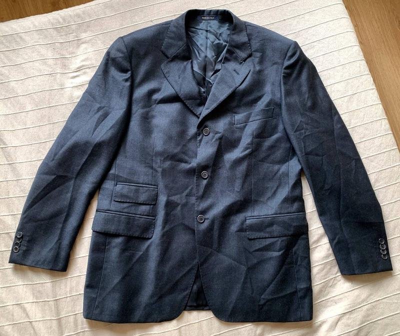 Men Massimo Blazer Black Wool 42 / XL / 50