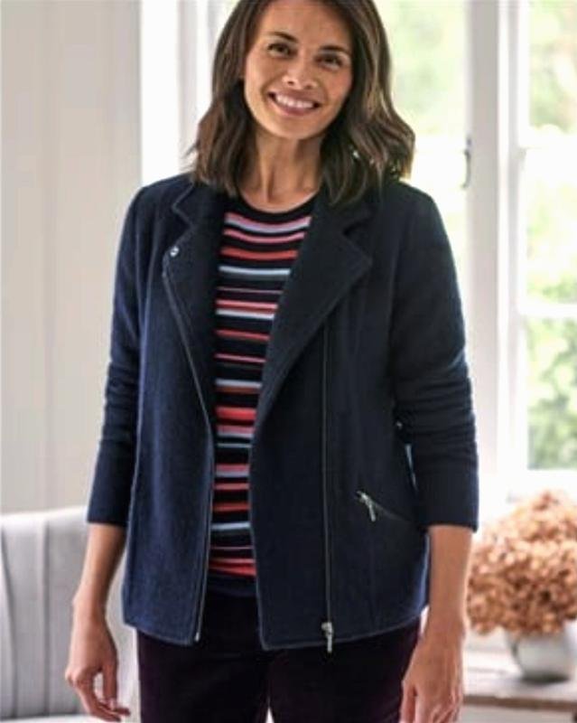 Donna Laura Ashley Maglione Blu Navy Lana 38 / M /