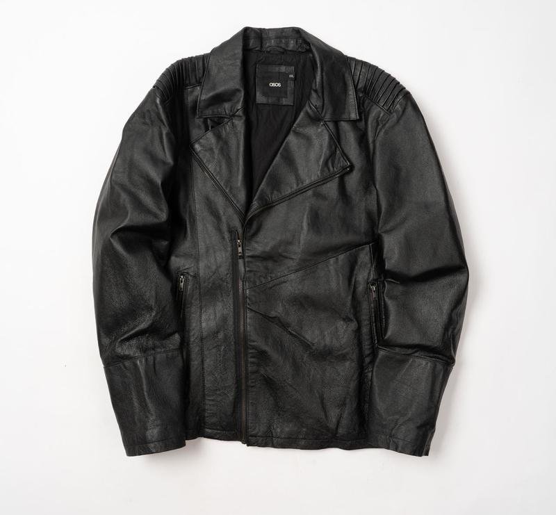 Мужской ASOS Куртка Чёрный Кожа 44 / XXL / 52
