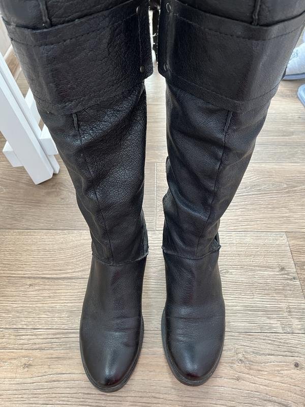 Женские Nine West Сапоги Чёрные Кожа 37