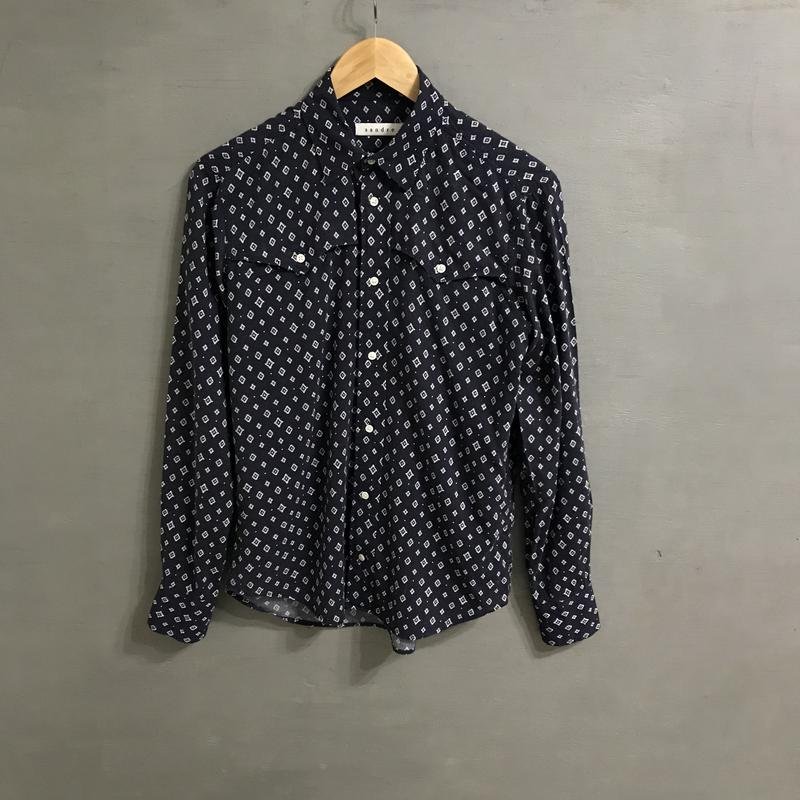 Herren Sandro Paris Hemd Marineblau Viskose 36 / S