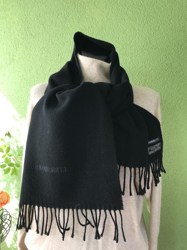 Unisex Cerruti Scarf Black Wool One size