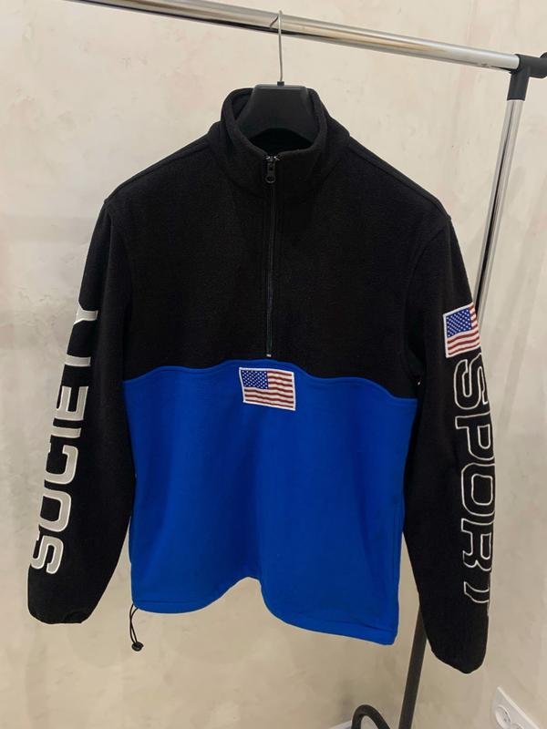 Homme USA Society Sport Veste en Polaire Bleu