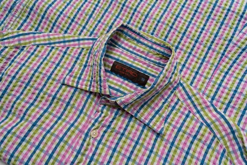 Мужской Etro Рубашка Розовый Хлопок 38 / M / 46