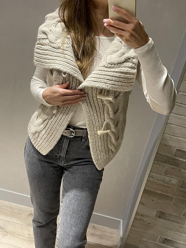 Damen DRYKORN Cardigan Beige Wolle 36 / S / 44