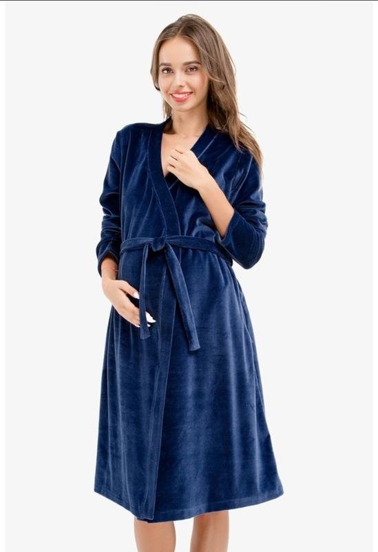 Donna Creative Mama Accappatoio Blu Navy Viscosa