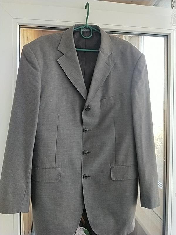 Мужской Giorgio Armani Пиджак Серый Хлопок 42 / XL