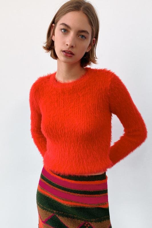 Damen ZARA Pullover Rot 38 / M / 46