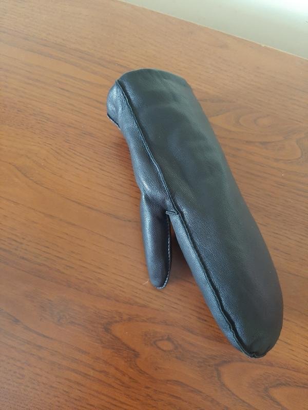 Women COS Mittens Black Leather Other