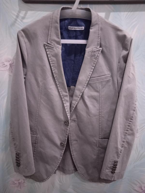 Men Drykorn Blazer Grey Cotton Stretch 38 / M / 46