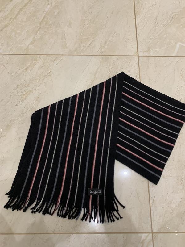 Homme Bugatti Écharpe Noire Laine