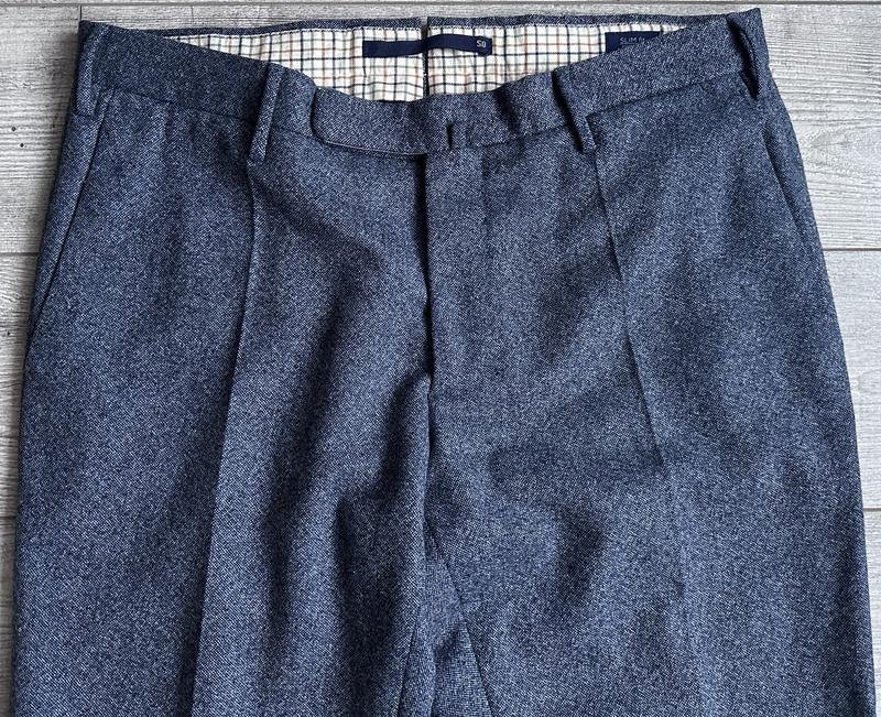 Мужские Incotex Брюки Тёмно-синий Шерсть 33 / L /