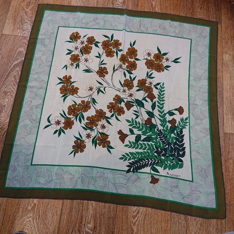 Women Aquascutum Scarf Green Silk One size