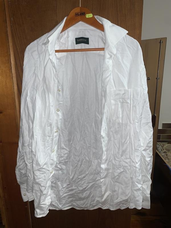 Men Shirt White Cotton 38 / M / 46